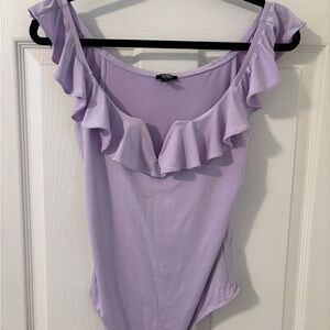 Express Lavender Ruffle Women's Body Suit
